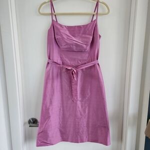 Silk taffeta pink bridesmaid prom dress